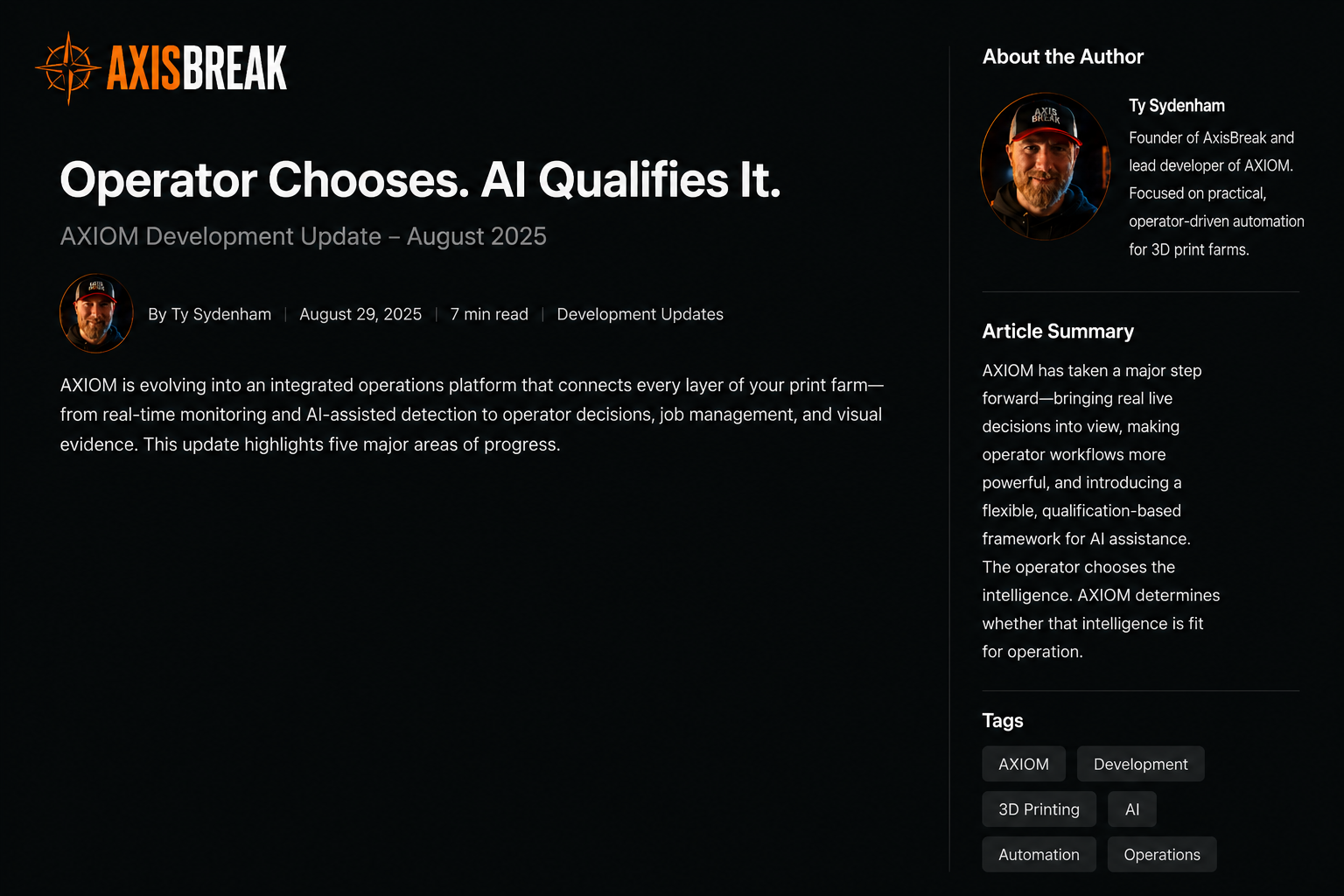 Operator Chooses. AI Qualifies It.