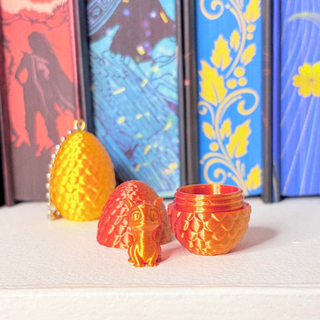 3D Printed Baby Dragon in an Egg - keychain version available