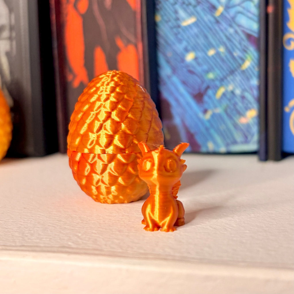 3D Printed Baby Dragon in an Egg - keychain version available