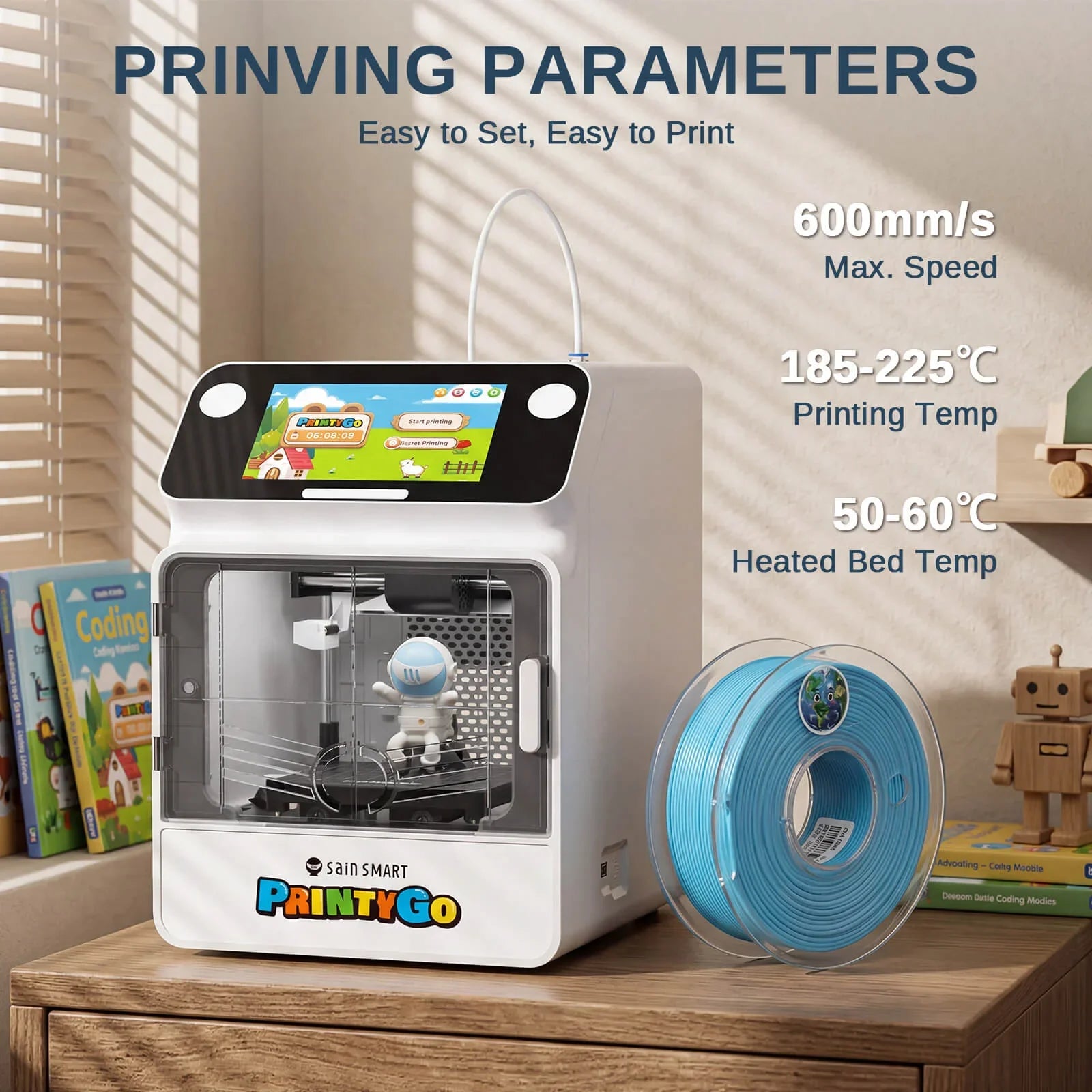 PLA Filament 1.75mm, Planet Explorer 8-Color Mini Spool Bundle, 250g Each, High-Speed PLA, +/-0.02mm Accuracy, Easy-to-Print.