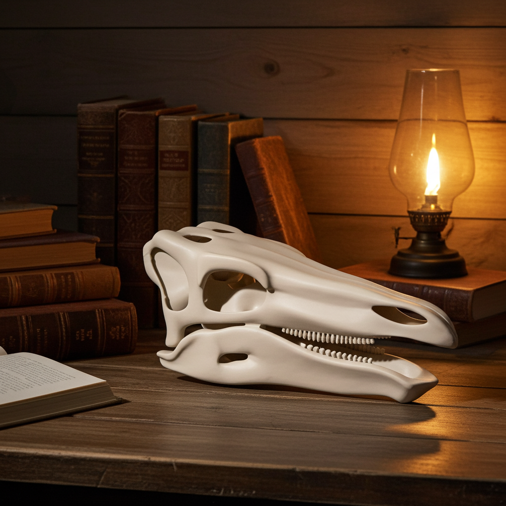 10 inch Stegosaur Skull (3D Printed PLA Plastic)