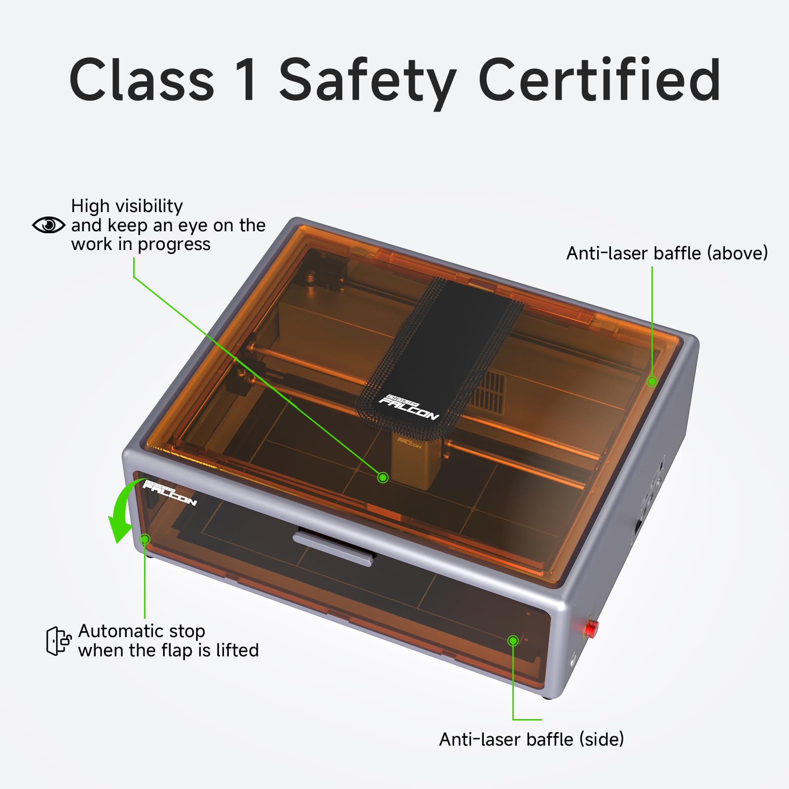 Creality Falcon A1 10W Laser Engraver, Enclosed Laser Cutter with Air Assist, HD Camera Positioning, Beginner-friendly, Class 1