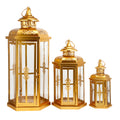 19''&13.5''&9.5" H Vintage Hanging Lantern Metal Candleholder