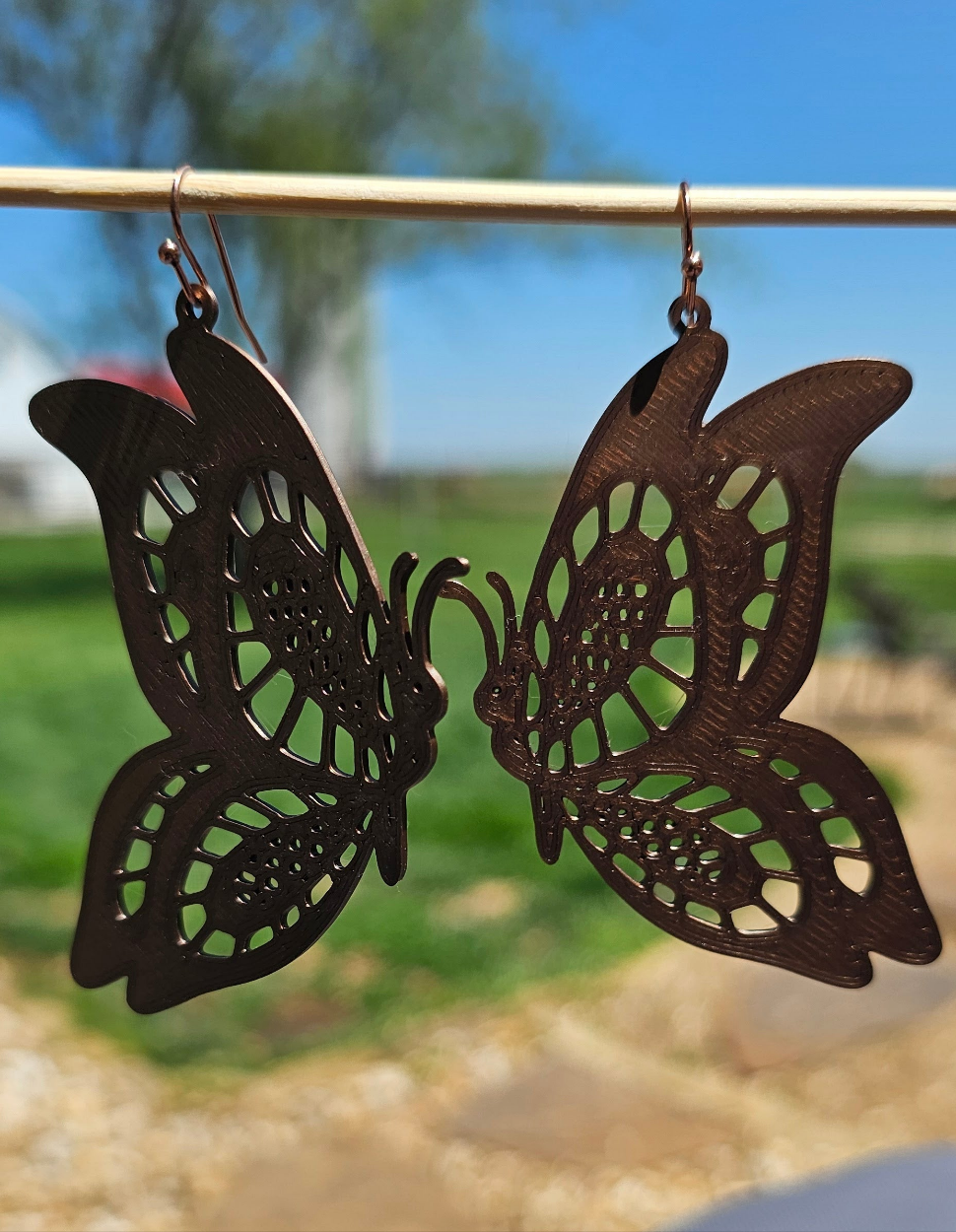 Butterfly Boho Earrings – Lightweight 3D Printed, Made in USA