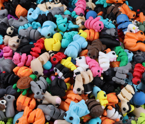 3D Printed Cute Micro Animal Fidget Toy Bundle – Articulated Sensory Goodie Bag Gift