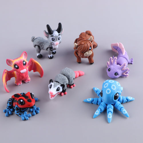 3D Printed Mini Fidget Creature Toy Pack – Sensory Goodie Bag Gift Set