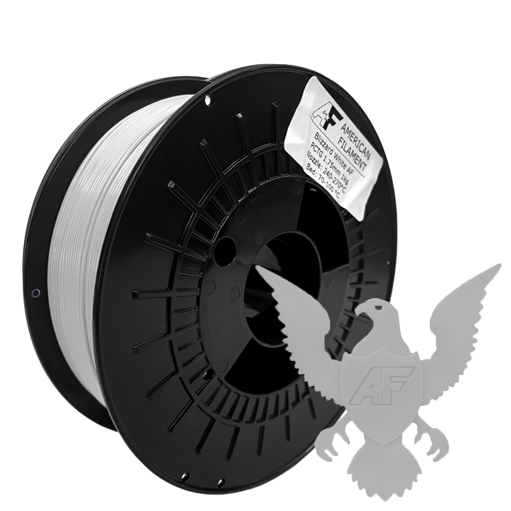 Blizzard White AF 1.75mm PCTG Filament Made in the USA!