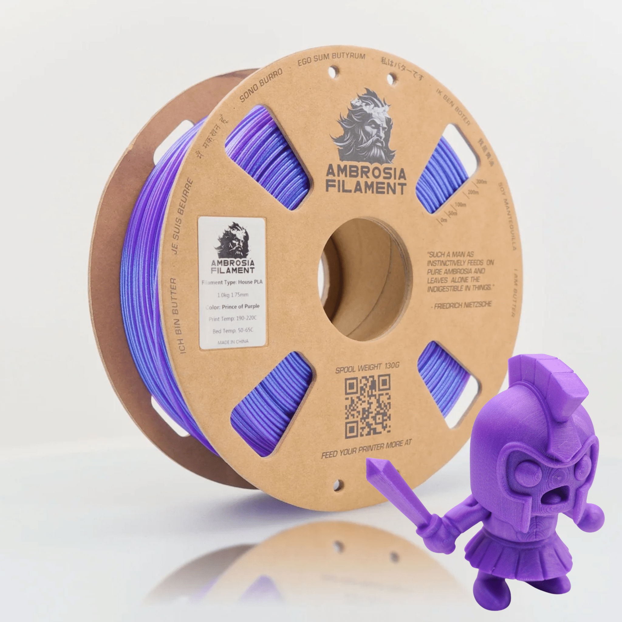 AMBROSIA Dolos Color Shifting ASA Filament of the Gods - 1KG Bambu AMS Friendly Cardboard Spools Premium 3D Printing Filament