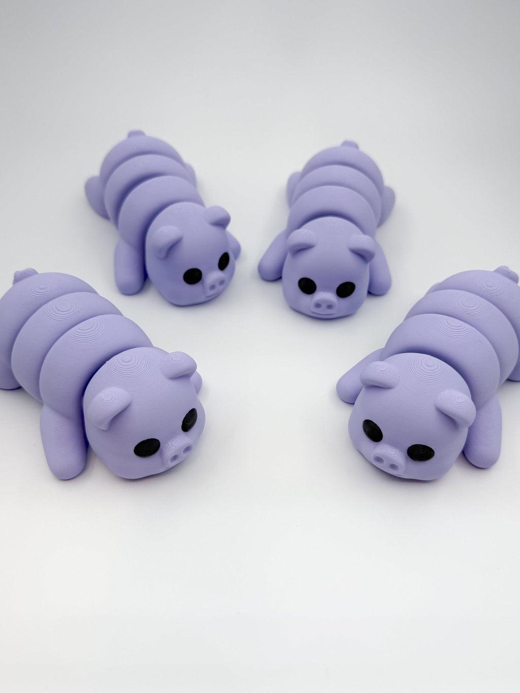 Cute Chunky Pastel Purple 3D Printed Pig Fidget Toy