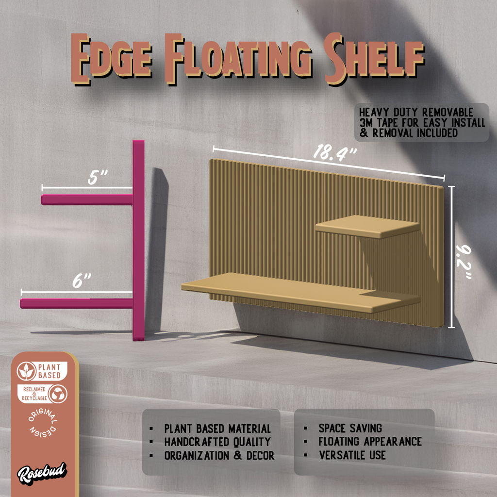 3D Printed Floating Wall Shelf – Perfume / Reed Diffuser Display Ledge