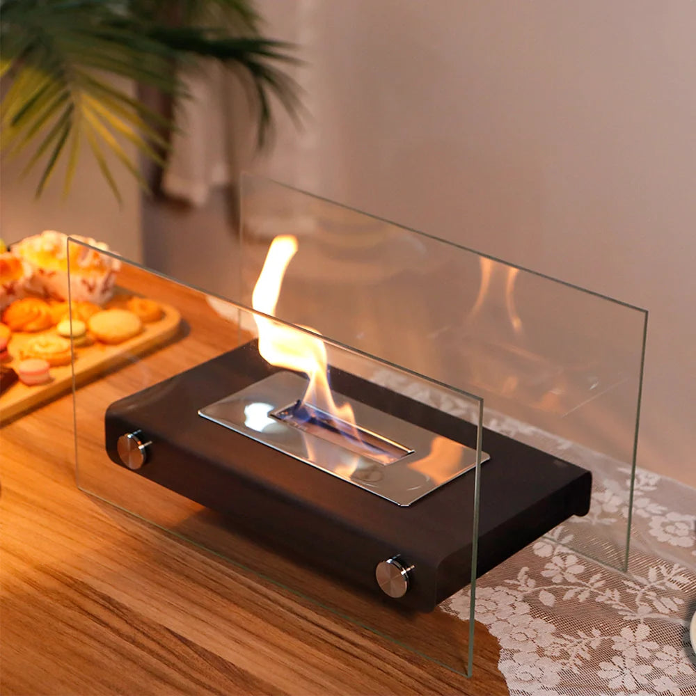 14" L Rectangular Tabletop Fire Bowl Pot (white)