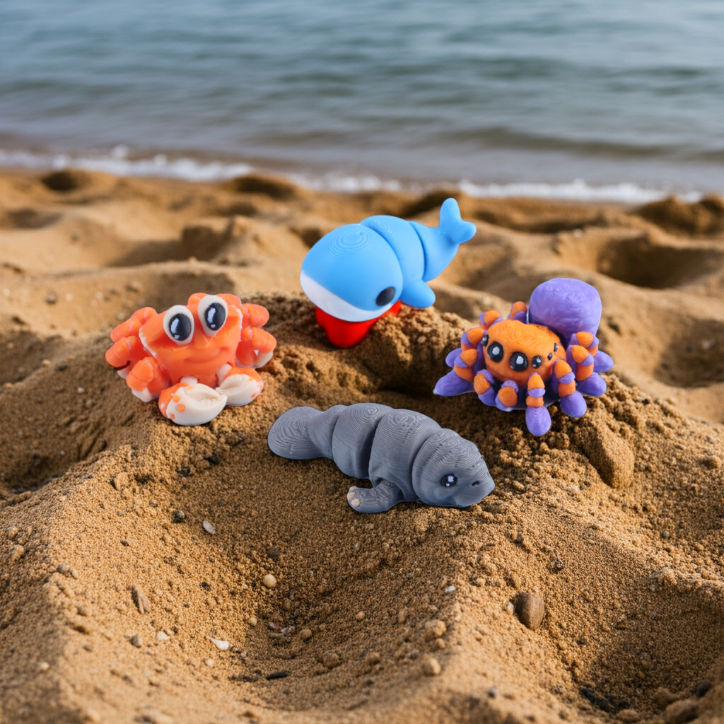3D Printed Mini Fidget Creature Toy Pack – Sensory Goodie Bag Gift Set