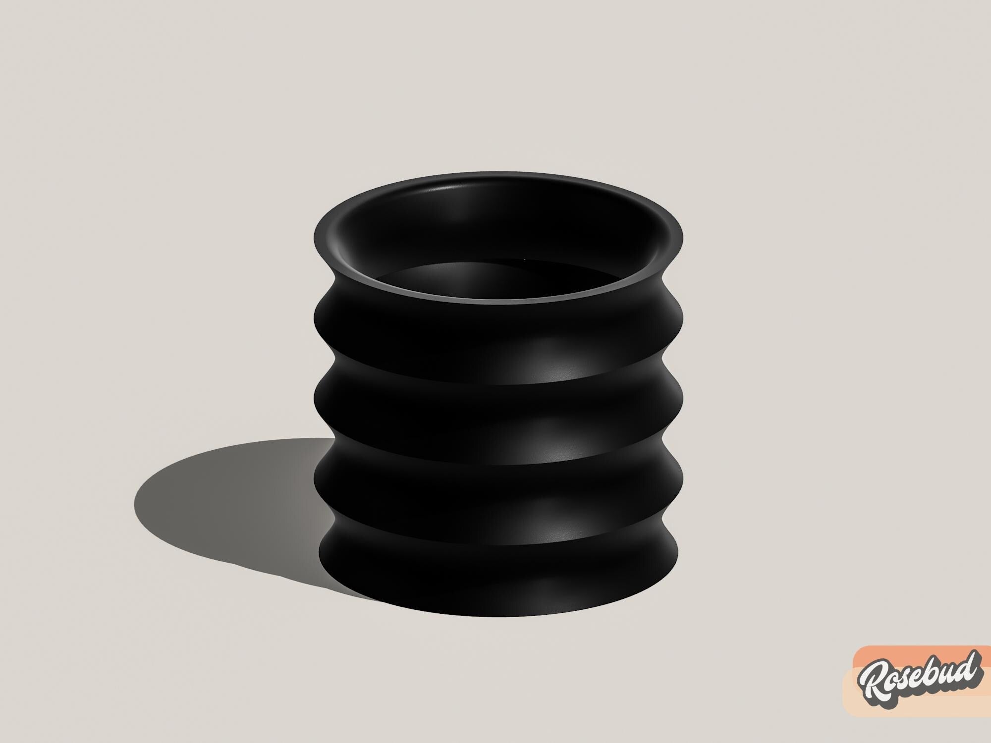 3D Printed Self-Watering Planter with Drainage – Modern Ribbed Indoor Pot
