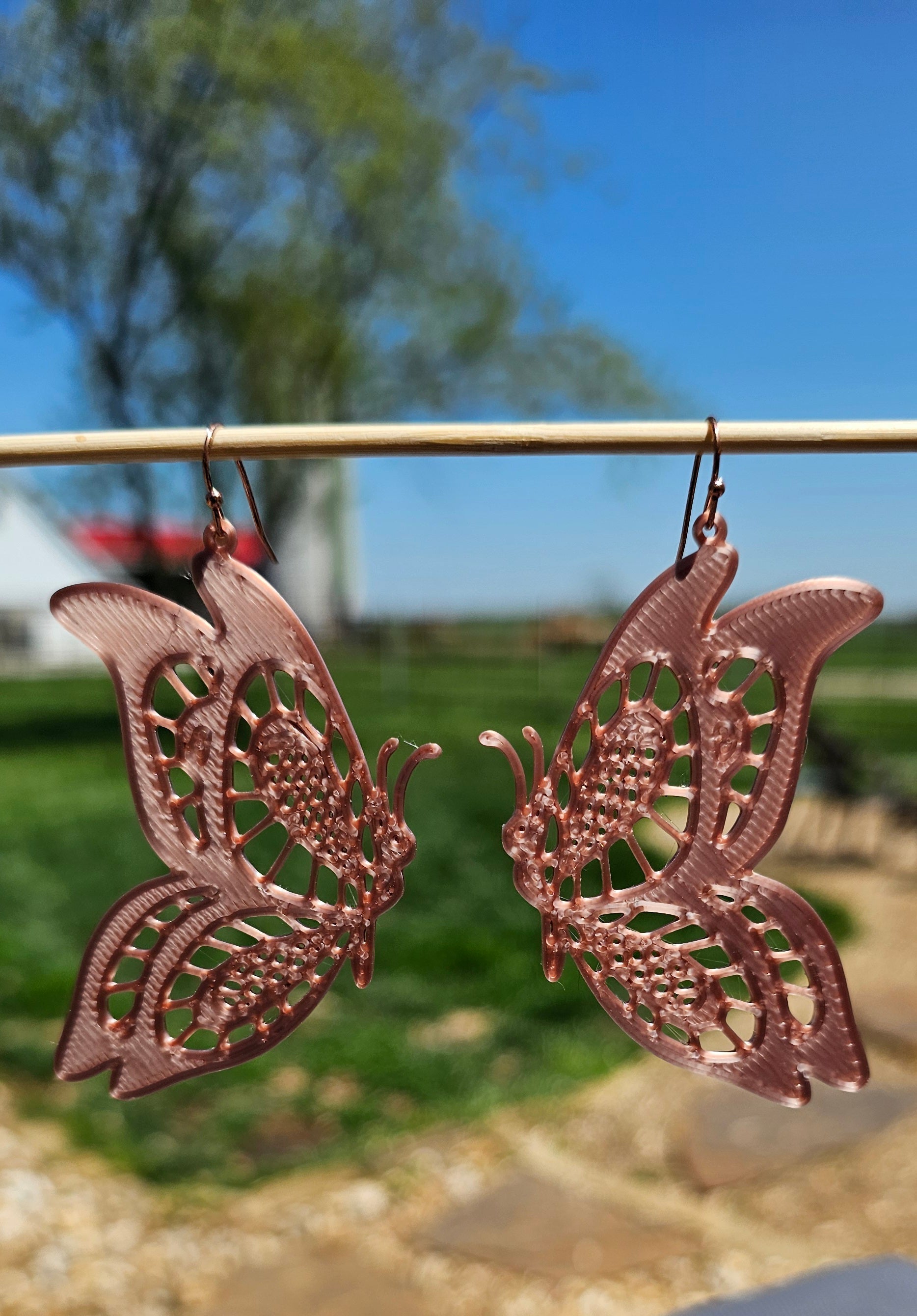 Butterfly Boho Earrings – Lightweight 3D Printed, Made in USA