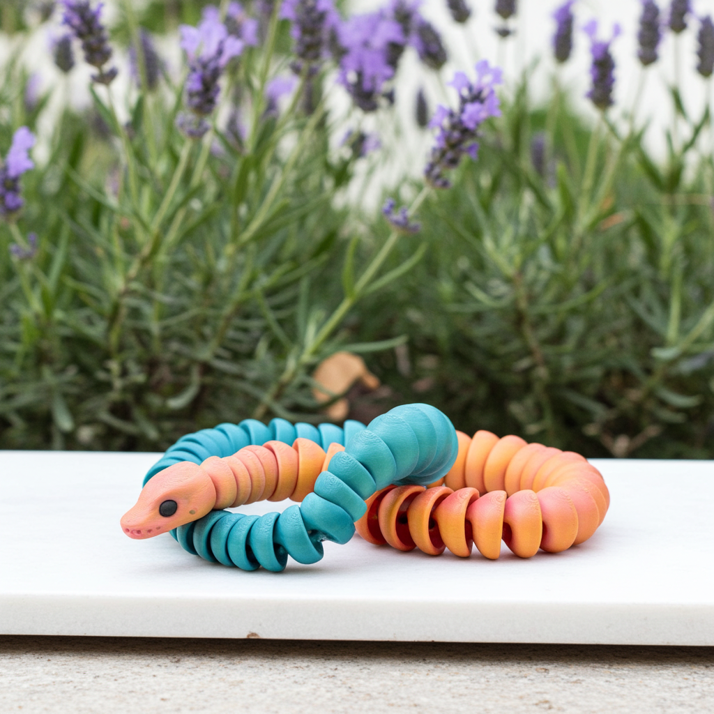 32" Articulated 3D Printed Snake – Fidget Toy, Flexible Sensory Gift